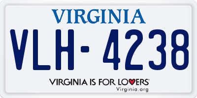 VA license plate VLH4238