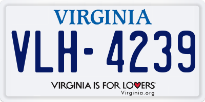VA license plate VLH4239
