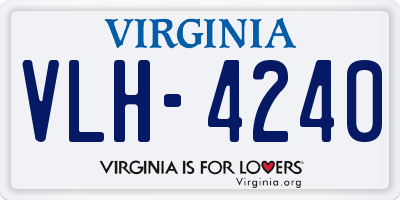 VA license plate VLH4240