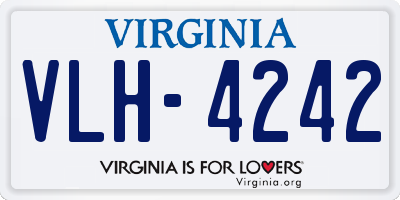 VA license plate VLH4242