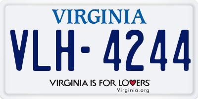 VA license plate VLH4244