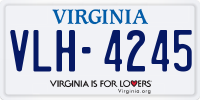 VA license plate VLH4245