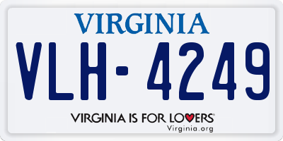 VA license plate VLH4249
