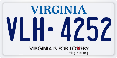VA license plate VLH4252