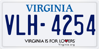 VA license plate VLH4254