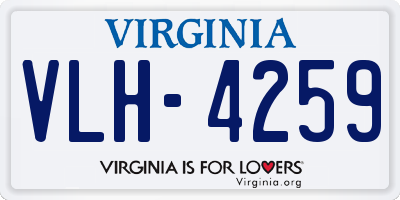 VA license plate VLH4259