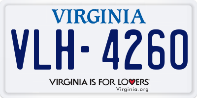 VA license plate VLH4260