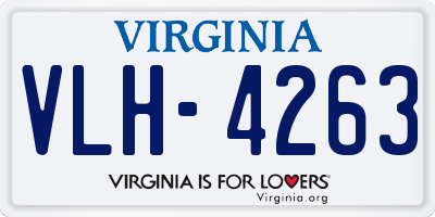 VA license plate VLH4263