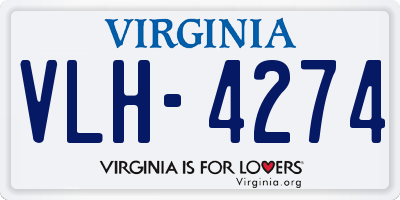 VA license plate VLH4274
