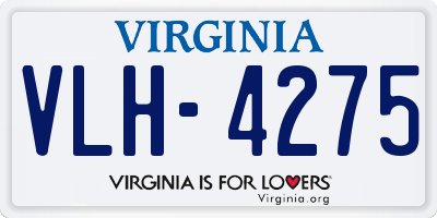 VA license plate VLH4275