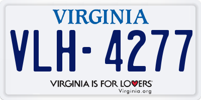 VA license plate VLH4277