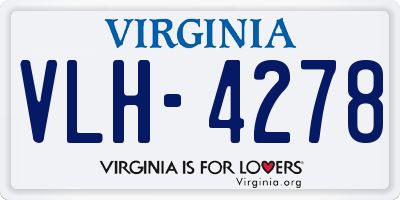 VA license plate VLH4278