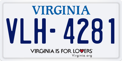 VA license plate VLH4281