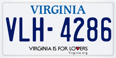 VA license plate VLH4286