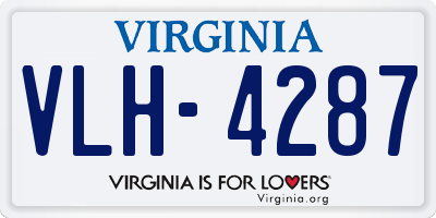 VA license plate VLH4287