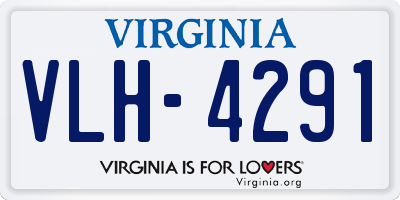 VA license plate VLH4291