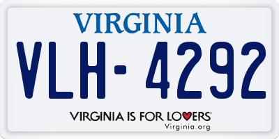 VA license plate VLH4292