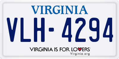 VA license plate VLH4294