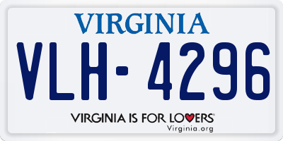 VA license plate VLH4296