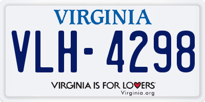 VA license plate VLH4298
