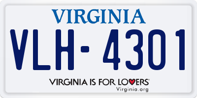 VA license plate VLH4301