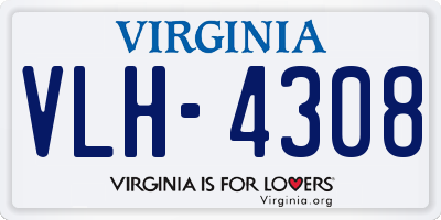 VA license plate VLH4308