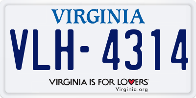 VA license plate VLH4314