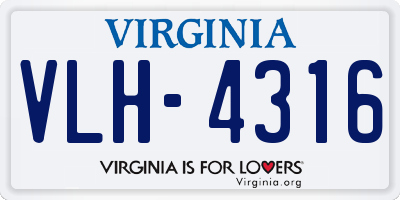 VA license plate VLH4316