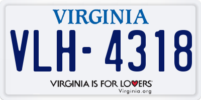 VA license plate VLH4318