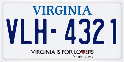 VA license plate VLH4321