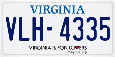 VA license plate VLH4335