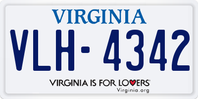 VA license plate VLH4342