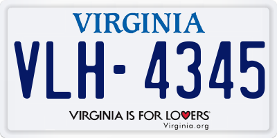 VA license plate VLH4345