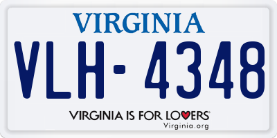 VA license plate VLH4348
