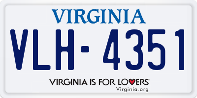 VA license plate VLH4351