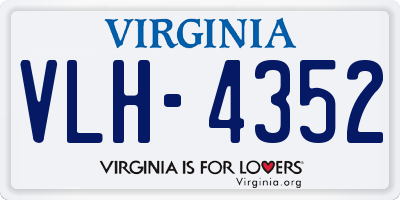 VA license plate VLH4352