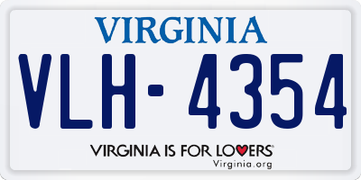 VA license plate VLH4354