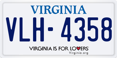 VA license plate VLH4358