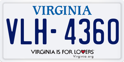 VA license plate VLH4360