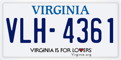 VA license plate VLH4361