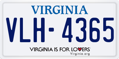 VA license plate VLH4365