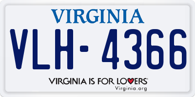 VA license plate VLH4366