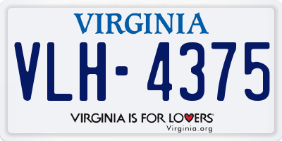 VA license plate VLH4375