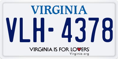 VA license plate VLH4378
