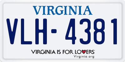 VA license plate VLH4381