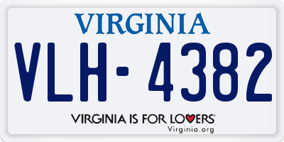 VA license plate VLH4382