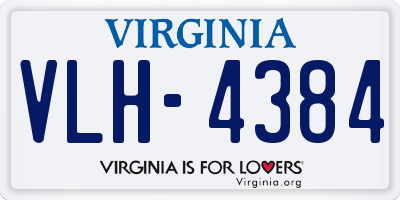 VA license plate VLH4384