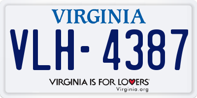 VA license plate VLH4387