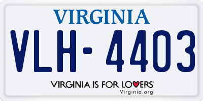VA license plate VLH4403
