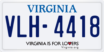 VA license plate VLH4418